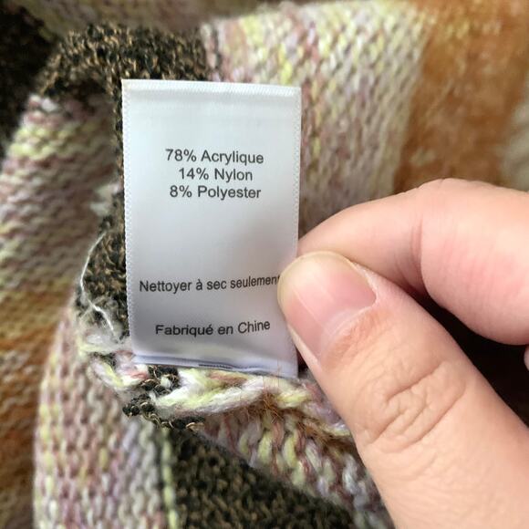 3/$15 All In Favor Soft Fuzzy Striped Sweater in Pink Brown Multi - Picture 9 of 9